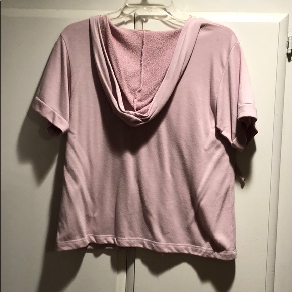 Hooded Lace Up Crop Top - Picture 2 of 4